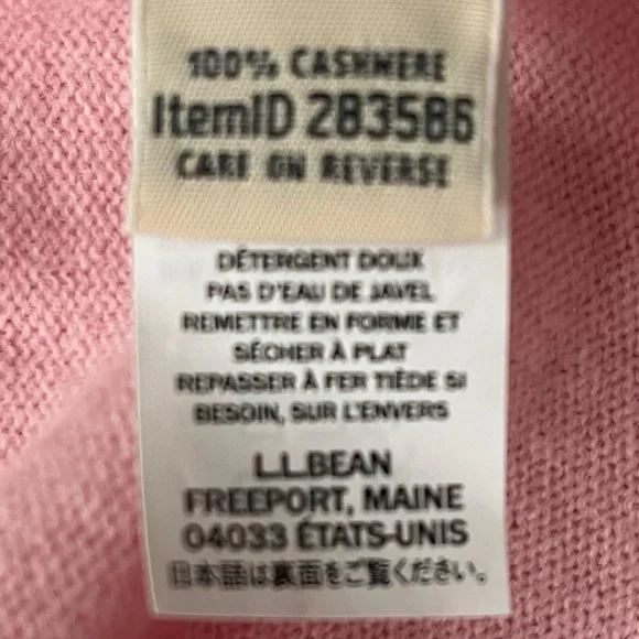 LL Bean Cashmere Sweater Baby Pink Womens Large Pullover Crew Neck Quiet Luxury - Picture 5 of 9
